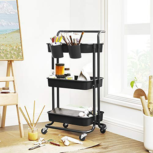 Raft depozitare cu roti, Songmics, Negru, 41.6x33.5x86.3 cm - 2 | YEO