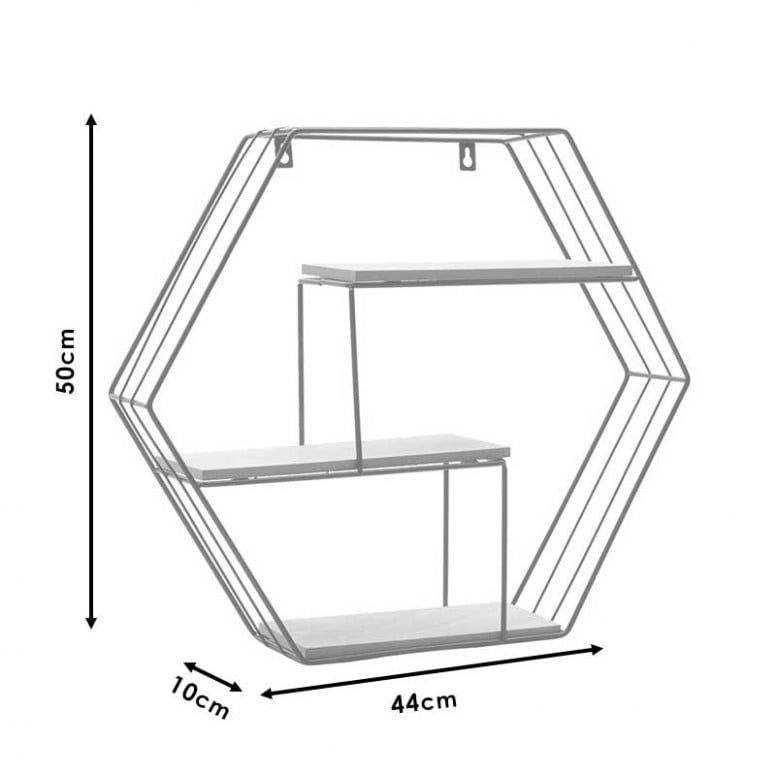 Raft Suspendat Model Travis, Nuc/Negru, 50x10x44 cm