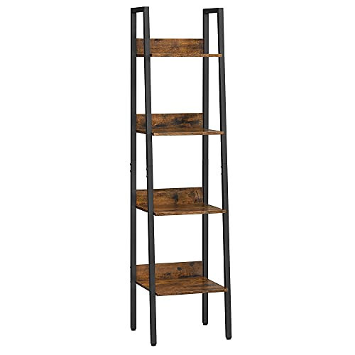 Raft tip Scară cu 4 Polițe Model Hailey, Maro/Negru, 33.8x30x140 cm - 1 | YEO