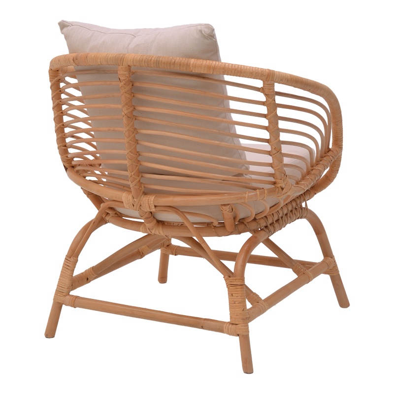 Scaun cu Brate Model Caxen, Natur/Alb, 72x63x75 cm - 1 | YEO