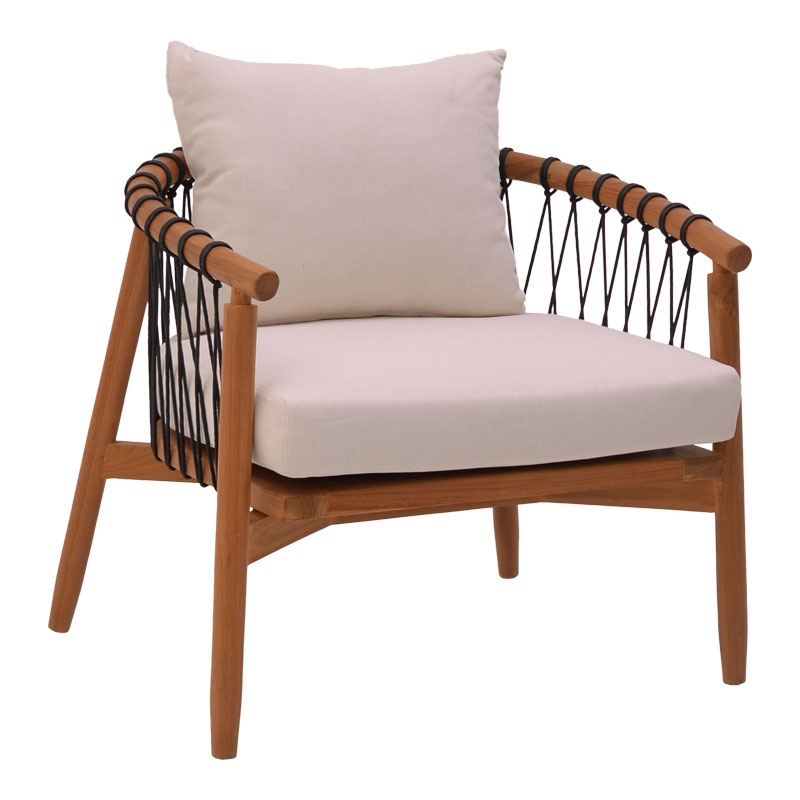 Scaun cu Brate Model Haibo, Natur, 80x76x72 cm