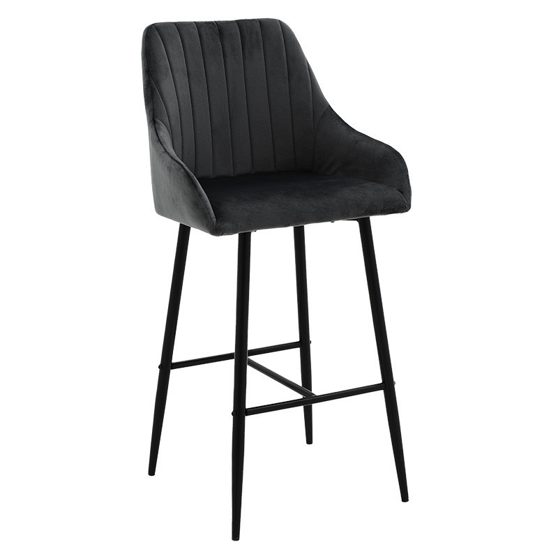 Scaun de bar Model Patrin, Negru, 49x48x98 cm