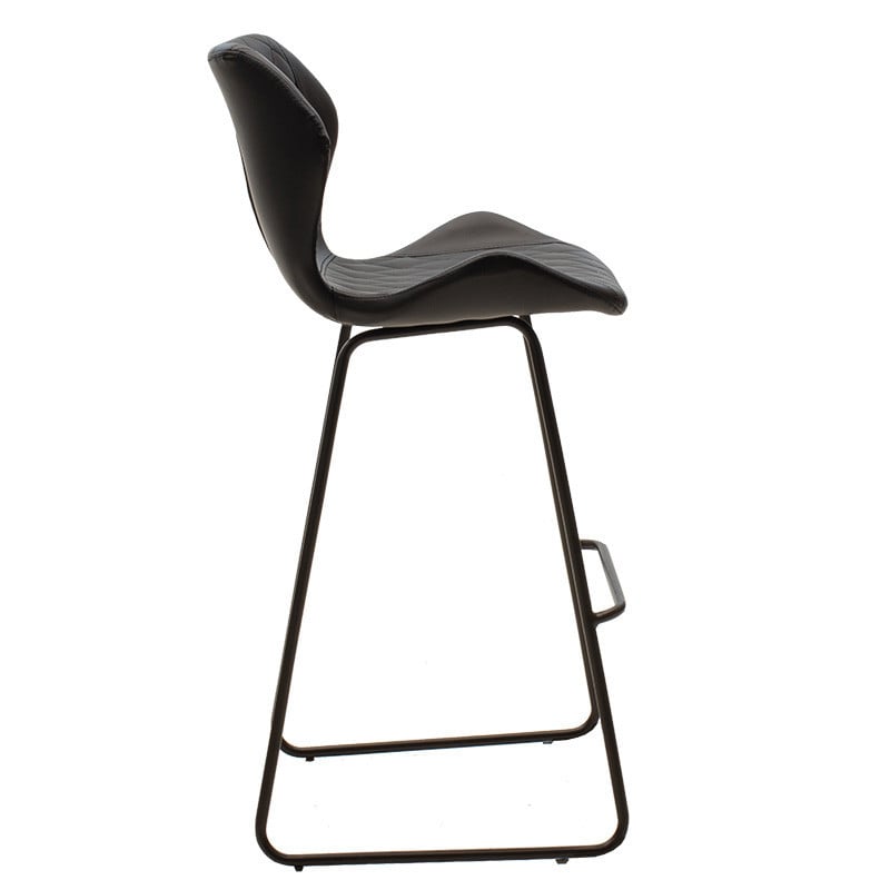 Scaun de bar Model Theo, Negru, 48x51x103 cm - 2 | YEO