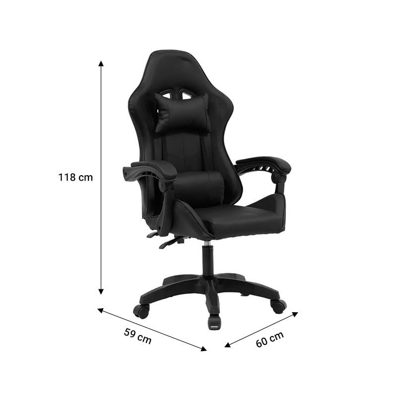 Scaun de gaming William piele ecologica negru - albastru