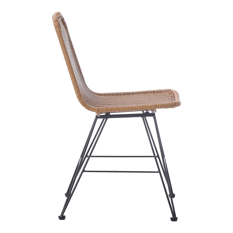 Scaun de grădină Model Pamela, Natural/Negru, 44x58x82 cm - 3 | YEO