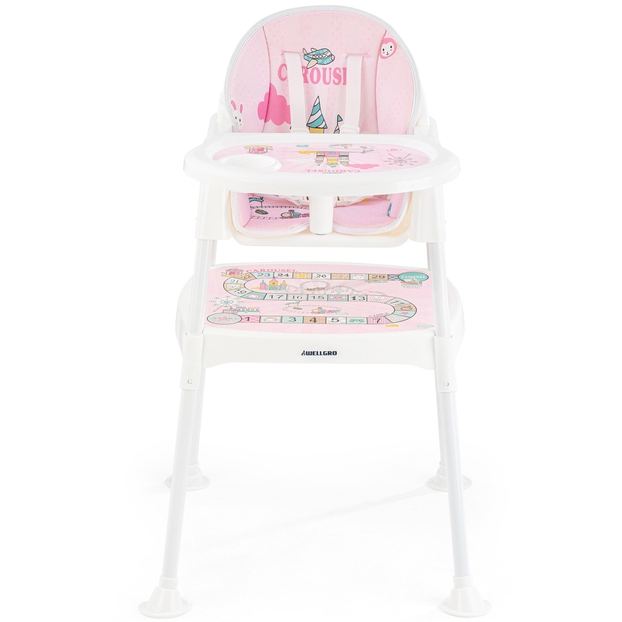 Scaun de masa bebelusi Carousel Roz 86x55 cm - 1 | YEO