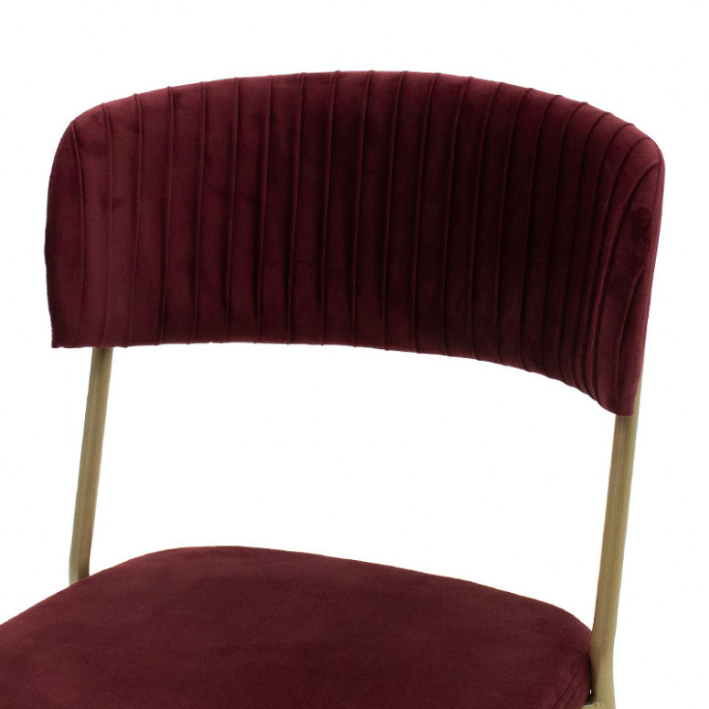 Scaun Model Livio, Auriu/Bordeaux, 53x57x89 cm - 4 | YEO