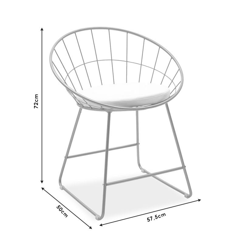 Scaun Model Seth, Auriu/alb, 58x50x71 cm