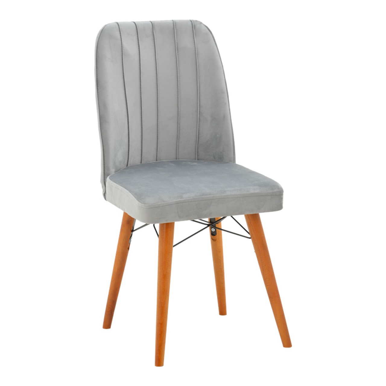 Scaun Model Vespera, Gri/Nuc, 45x52x95 cm