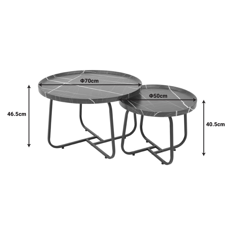 Set 2 Masute de Cafea Model Crismory, Negru/Negru - 4 | YEO