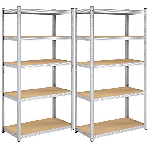 Set 2 Rafturi Metalice Model Giovanna, Argintiu, 200x100x50 cm - 5