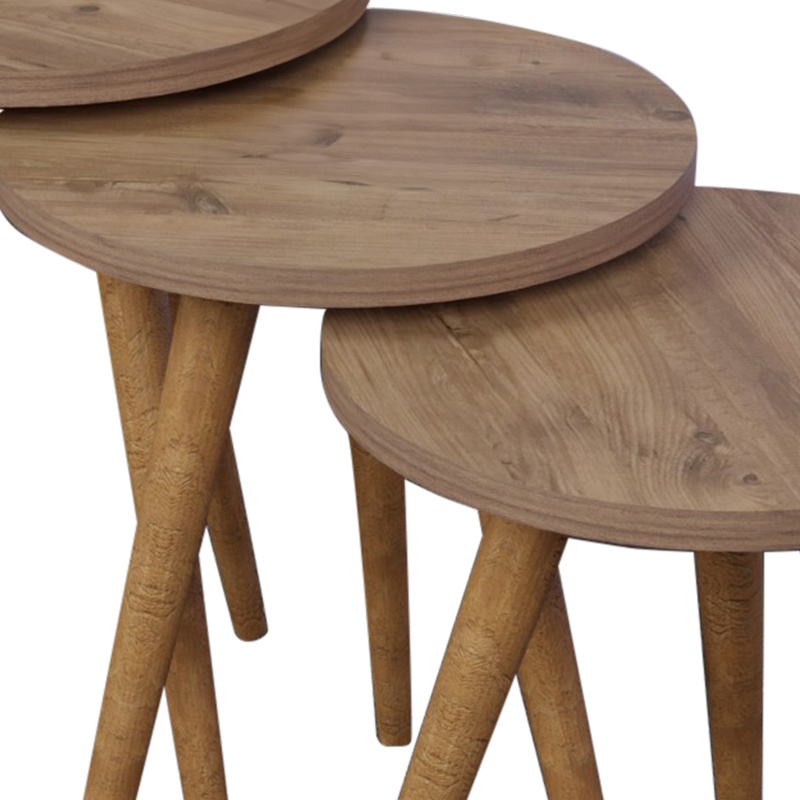 Set 3 Masute Laterale Model Perjene, Natur - 2 | YEO