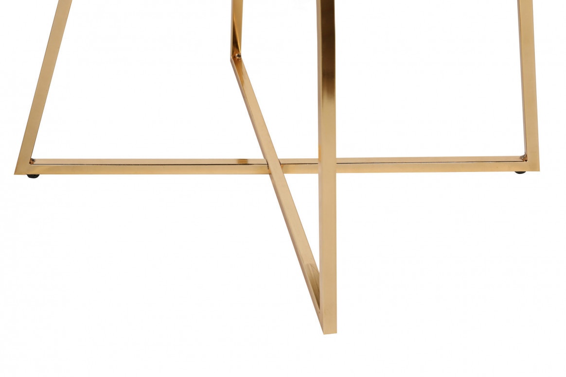 Set 4 scaune Model Madrid, Bej/Auriu, 50x49x90 cm