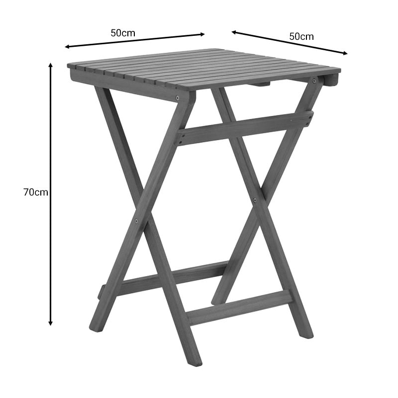 Set masa de gradina si 4 scaune, Model Mobie-Lazio, culoare natural, lemn masiv de salcam, 50x50x70 cm