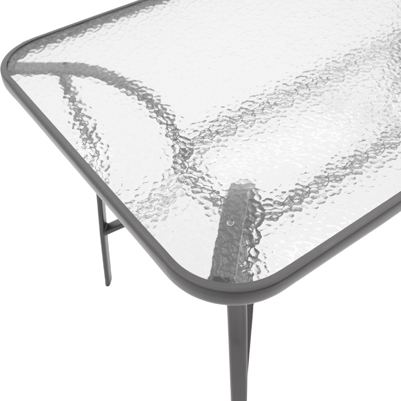 Set masă și scaune de exterior, 5 Piese, Model Ensure-Sussie, Gri închis, 140x80x70 cm