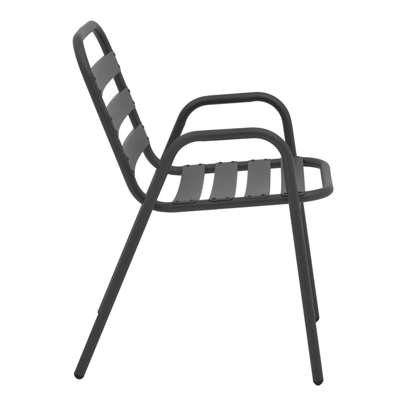 Set masă și scaune de exterior, 5 Piese, Model Ensure-Sussie, Gri închis, 120x70x70 cm - 3 | YEO