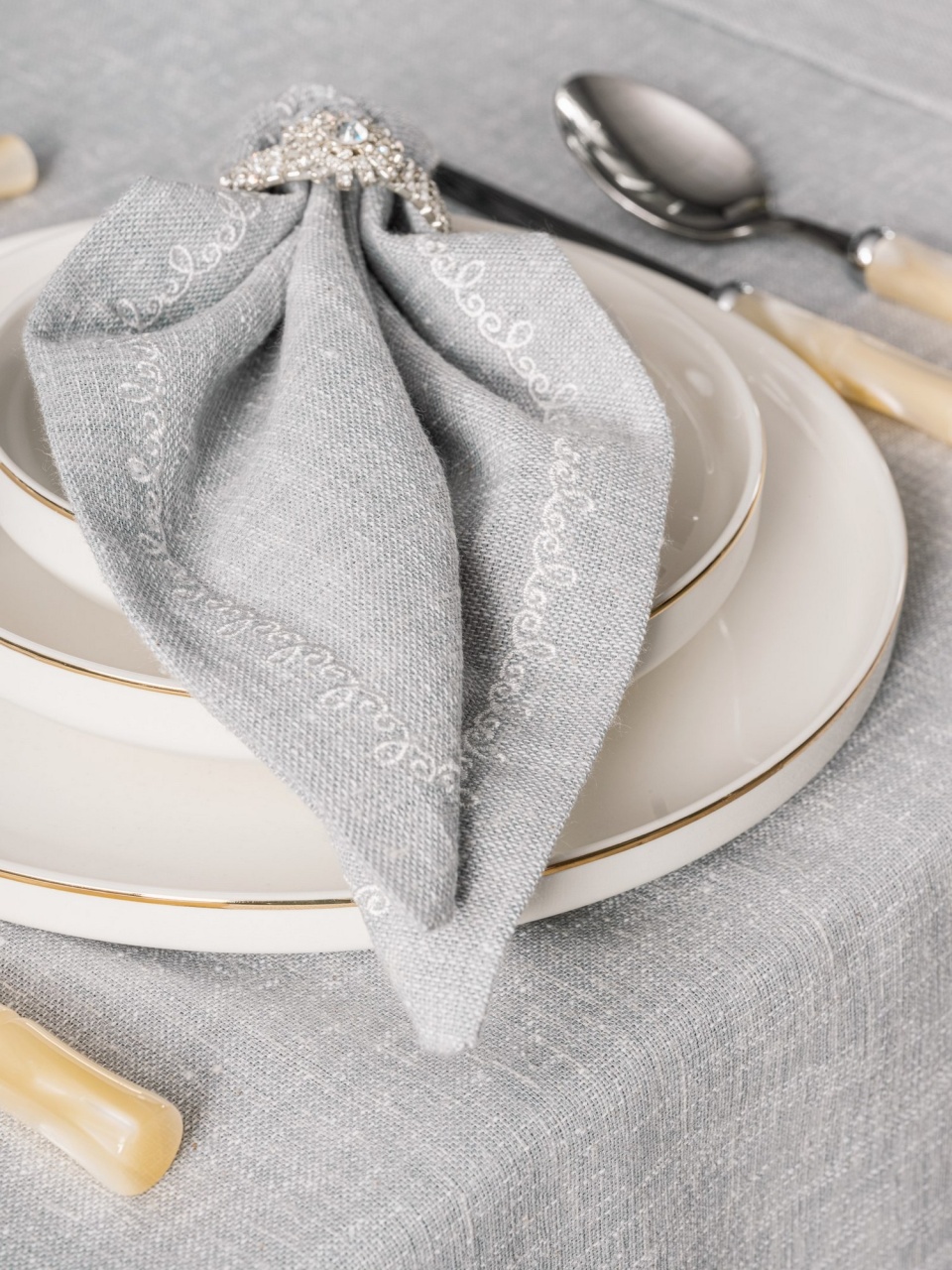 Set pentru masa, 8 Piese Model Pera Grey - 3 | YEO