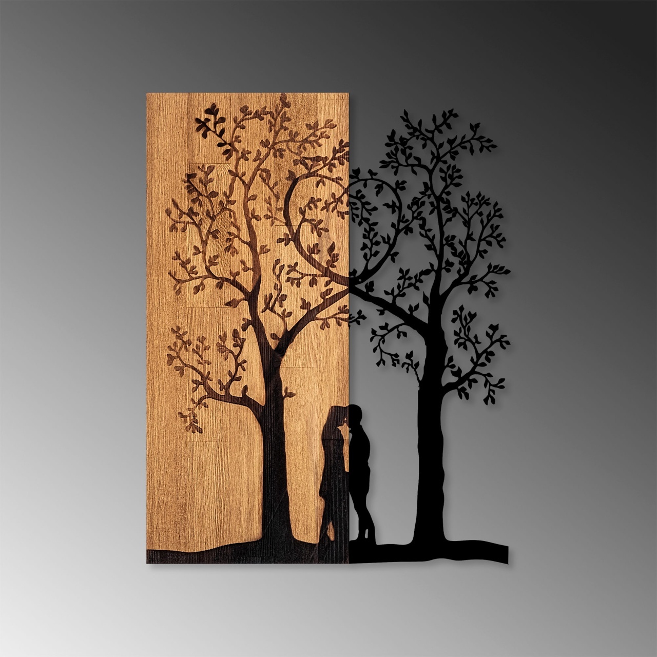 Tablou din lemn si metal Love Nuc 45x58 cm - 3 | YEO