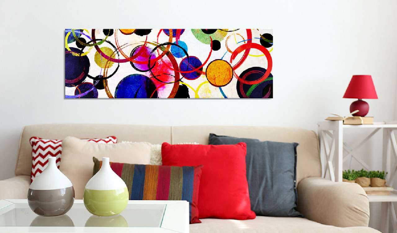 Tablou - Rainbow Circles 135x45 cm - 1 | YEO