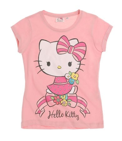 Tricou roz cu maneca scurta Hello Kitty