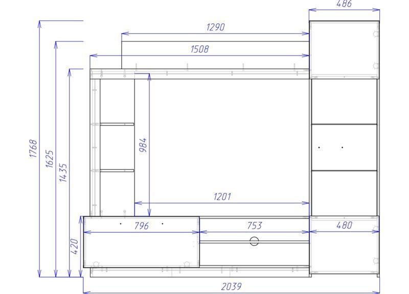 Ansamblu Comoda TV June Oak 204x35x177 cm - 2 | YEO