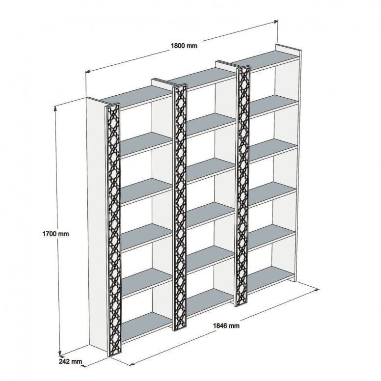 Biblioteca Model City, Nuc/Galben, 184,6x24,2x170 cm - 3 | YEO