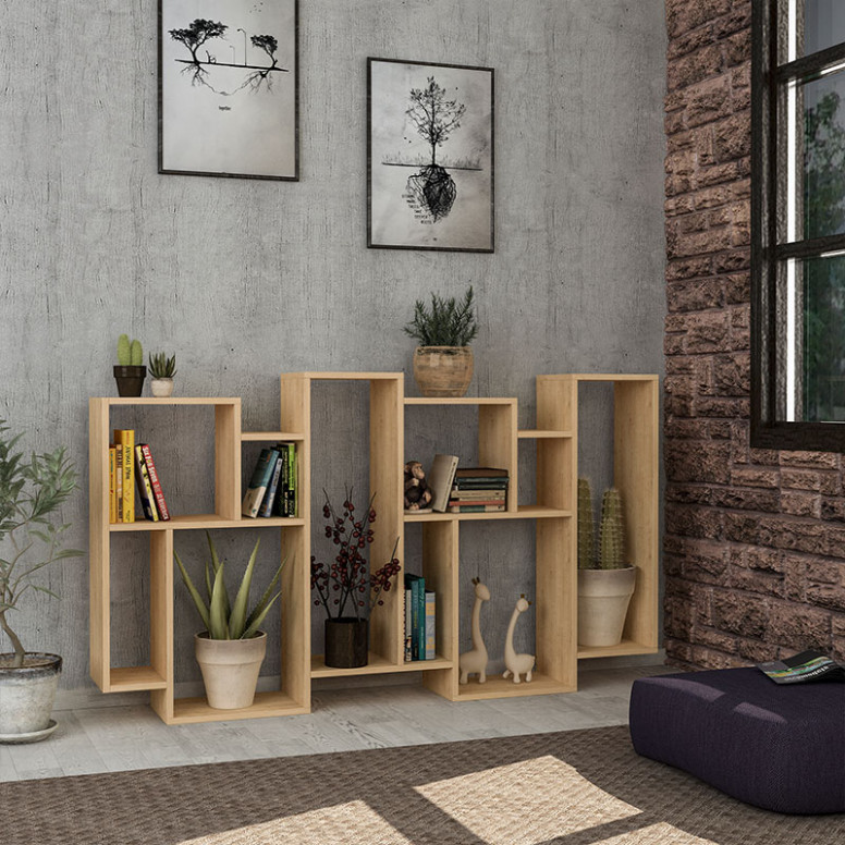 Biblioteca Pako World, Model Karmato, 96x25,5x168,5 cm, Natur - 2 | YEO