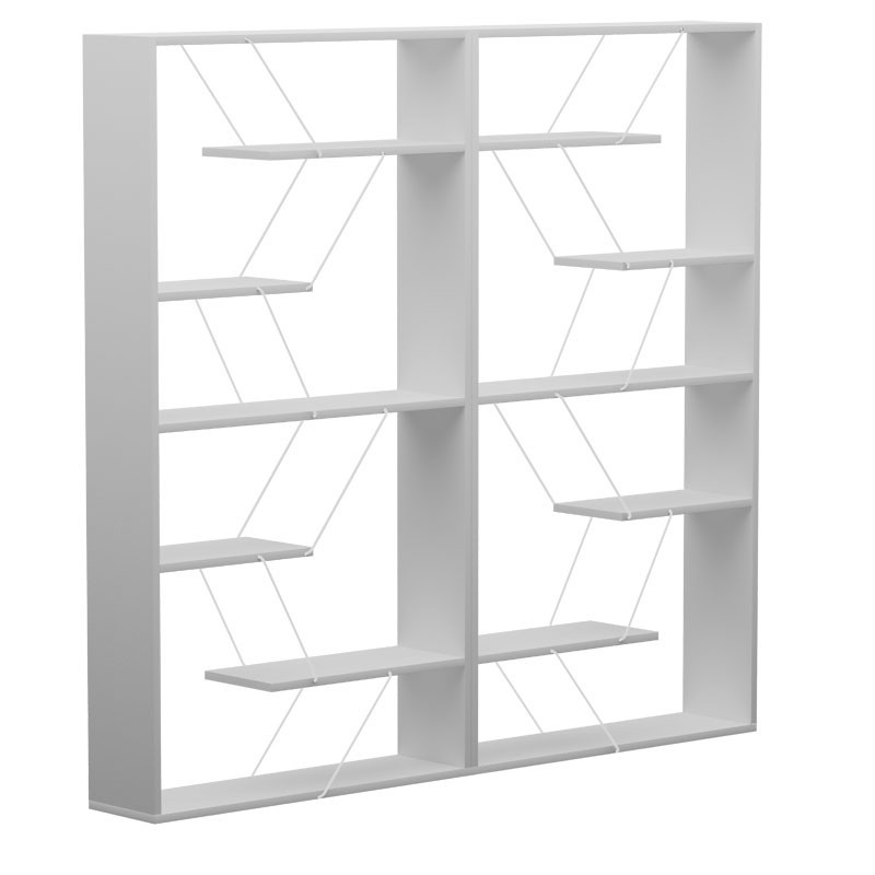 Biblioteca Pako World, Model Tars, 168x24x157 cm, Gri/Alb