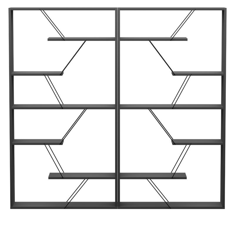 Biblioteca Pako World, Model Tars, 168x24x157 cm, Gri Inchis/Negru - 1 | YEO