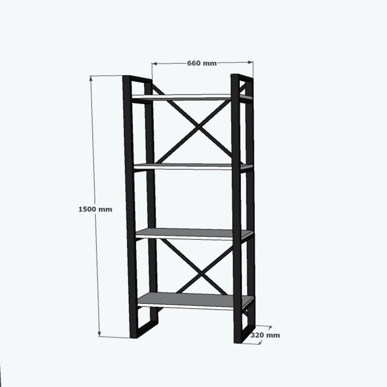 Biblioteca Salvador, Model Alaro, Stejar/Negru - 3 | YEO