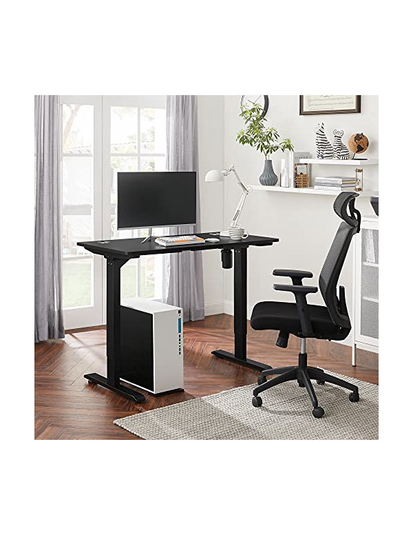 Birou cu Inaltime Ajustabila Songmics, model Dominick, 120x73/114x60 cm, Negru