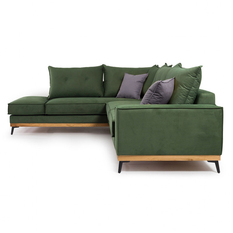 Coltar Dreapta Luxury II Verde Inchis Antracit - Negru 290x235x90 cm - 3 | YEO