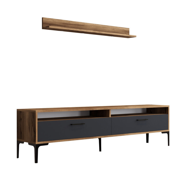 Comoda TV Istanbul - Walnut, Antracit - 4 | YEO