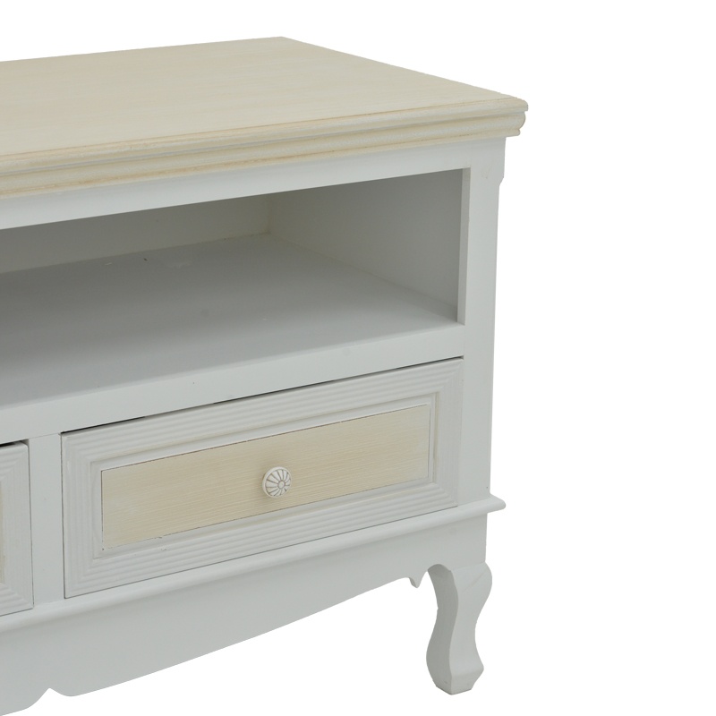 Comodă TV Model Joliene, Alb/Natur, 100x42x61 cm - 4 | YEO