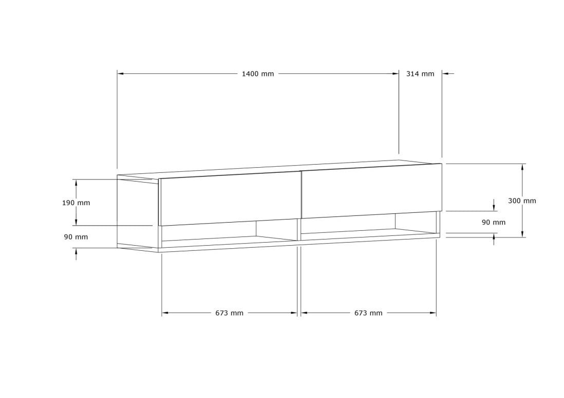 Comoda TV Salvador, Model Arges, 141x31x30 cm, Stejar safir