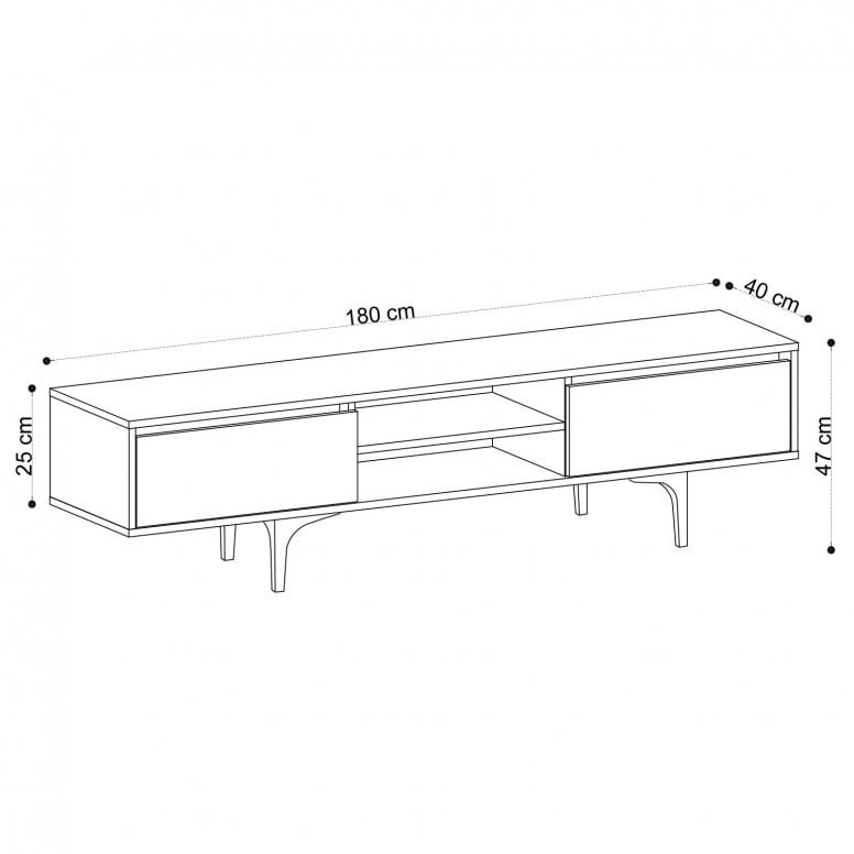 Comoda TV Salvador, Model Artemis, 150x47x40 cm, Stejar