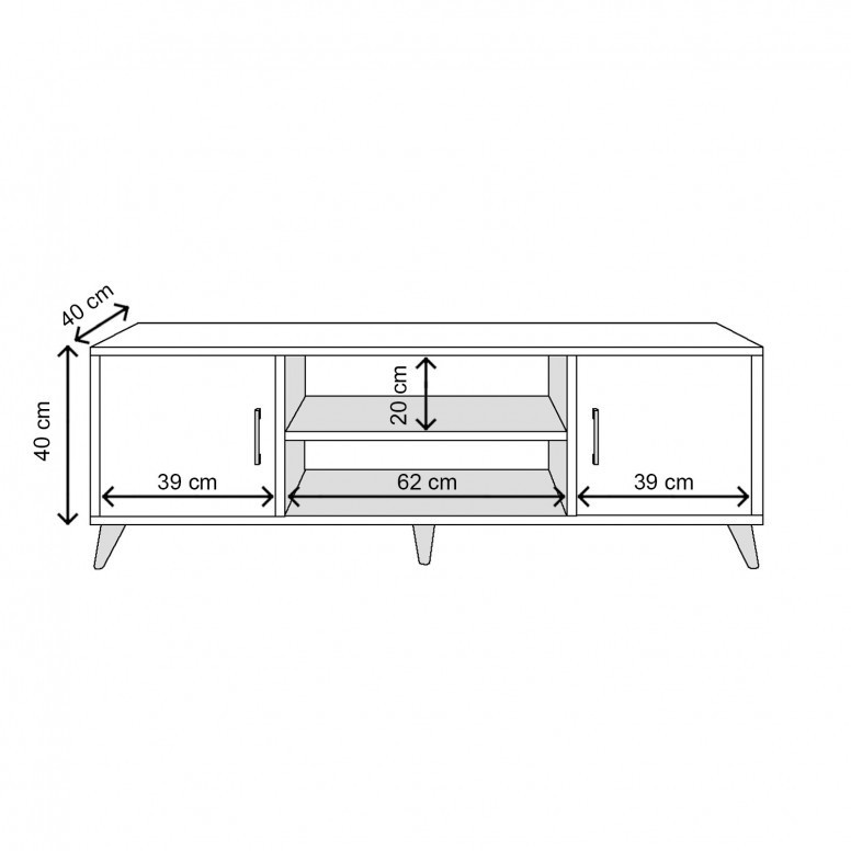 Comoda TV Salvador, Model Deniz, 150x55x40 cm, Nuc - 4 | YEO