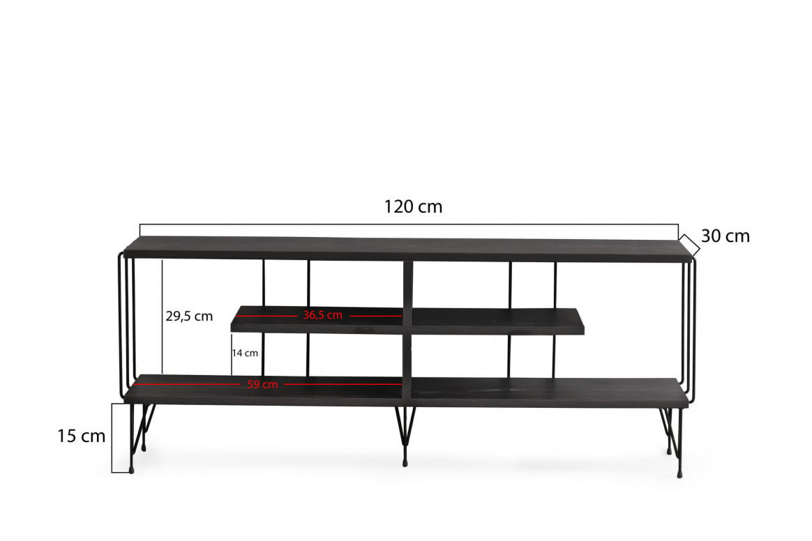 Comoda TV Salvador, Model Eze, 120x44.5x30 cm, Maro inchis