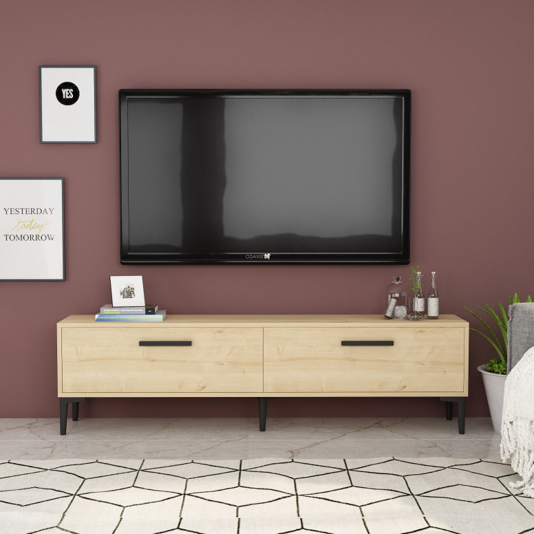 Comoda TV Salvador, Model Inel, 150x45x29.6 cm, Stejar safir