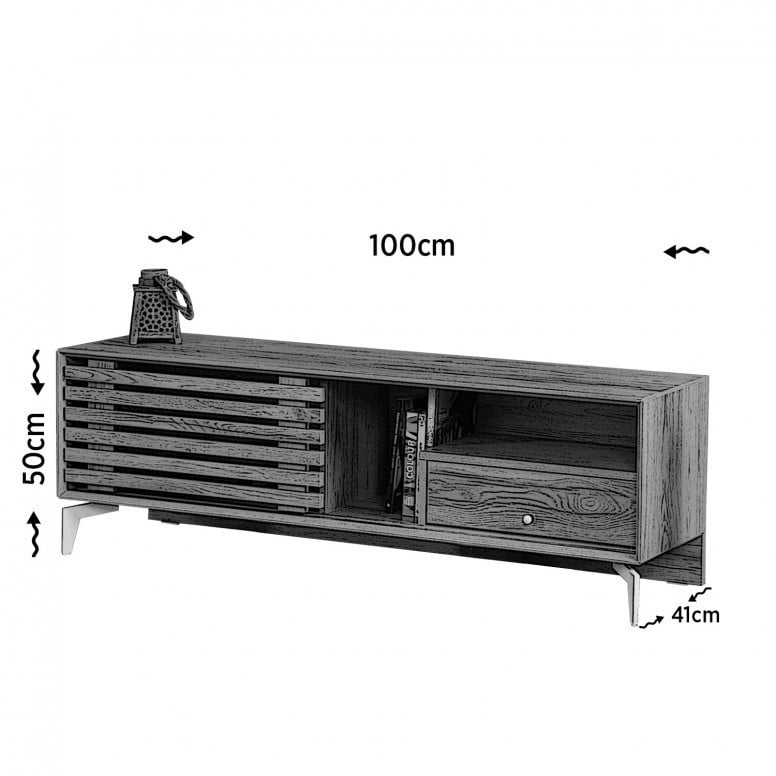 Comoda TV Salvador, Model Lulu, 100x50x41 cm, Nuc - 4 | YEO