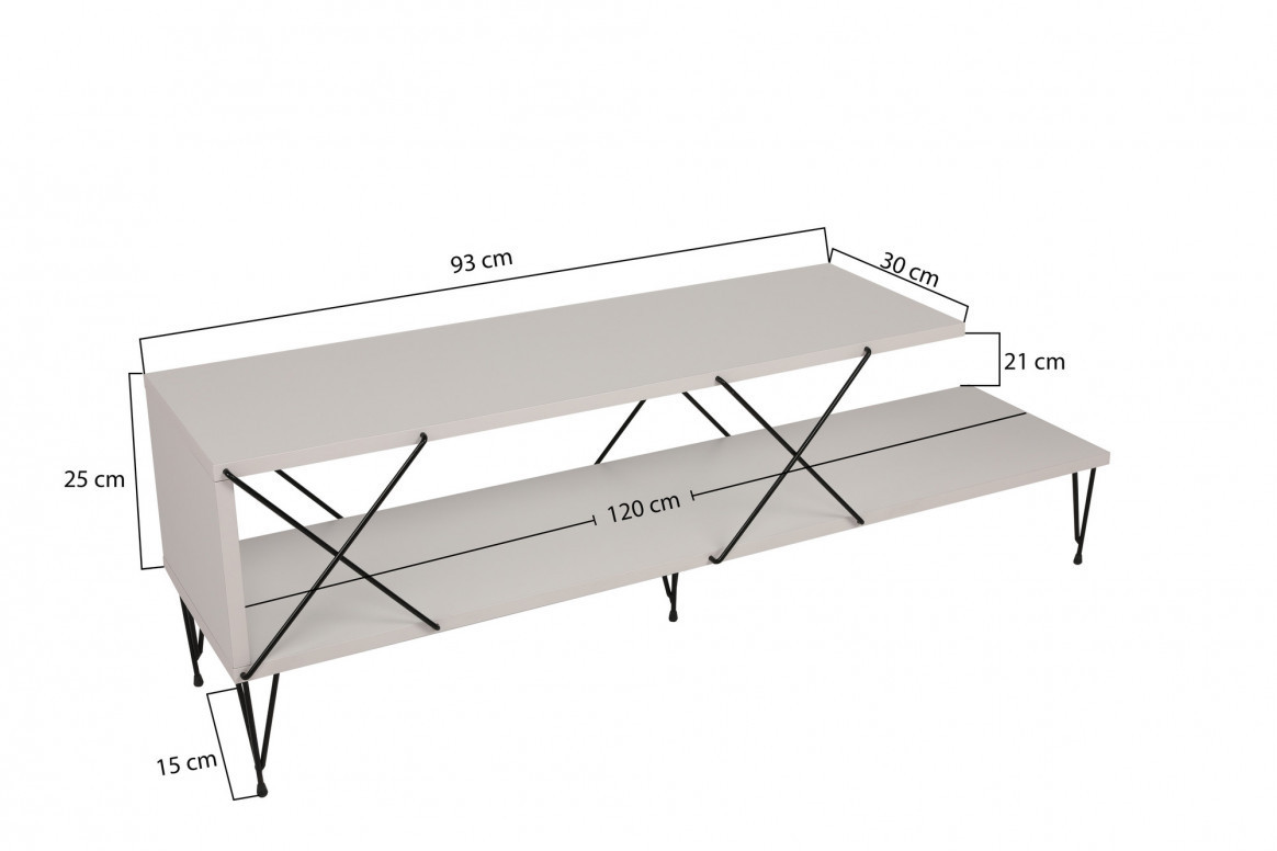 Comoda TV Salvador, Model Street, 120x40x30 cm, Alb - 1 | YEO