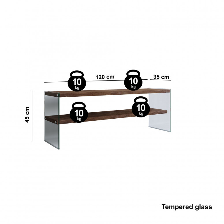 Comoda TV Salvador, Model TV1003, 120x45x35 cm, Nuc - 4 | YEO