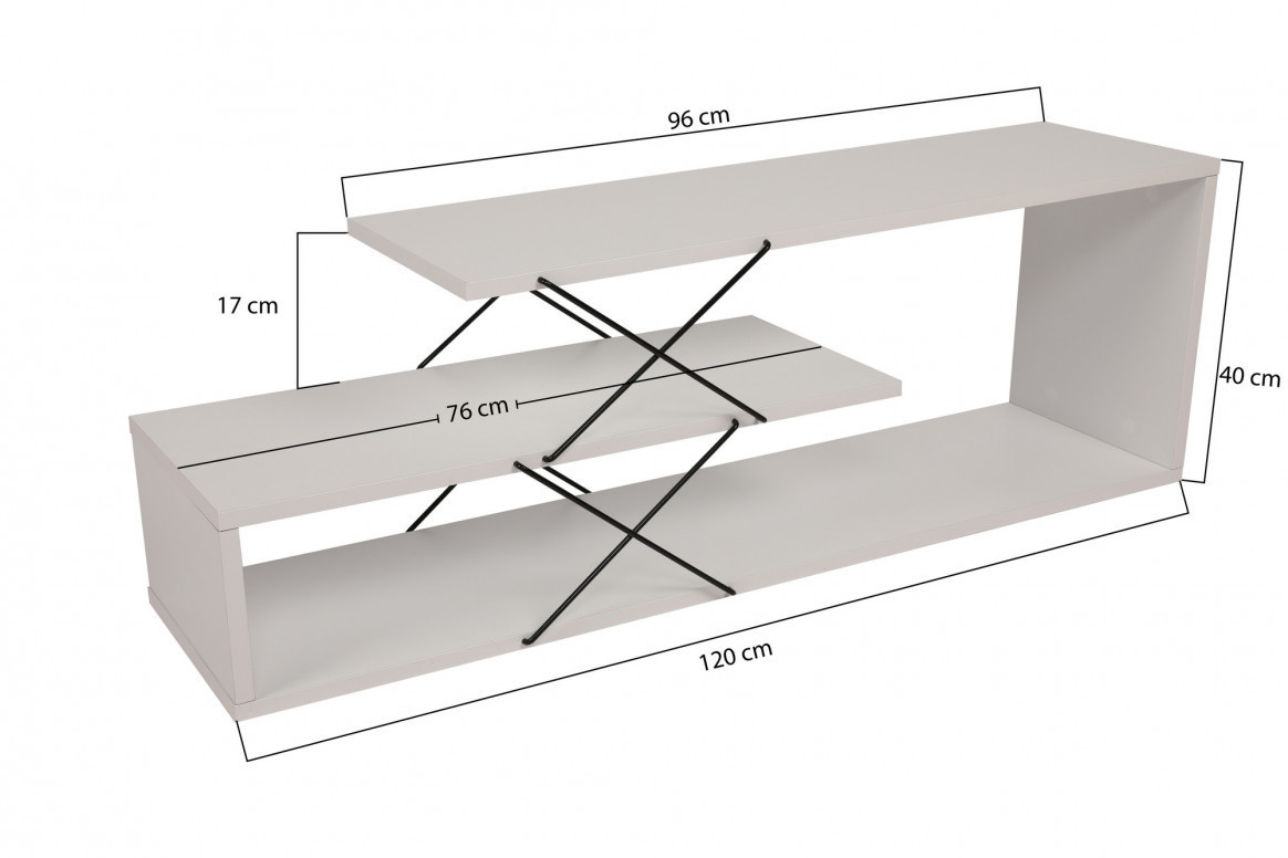 Comoda TV Salvador, Model Zigzag, 120x40x30 cm, Alb - 4 | YEO