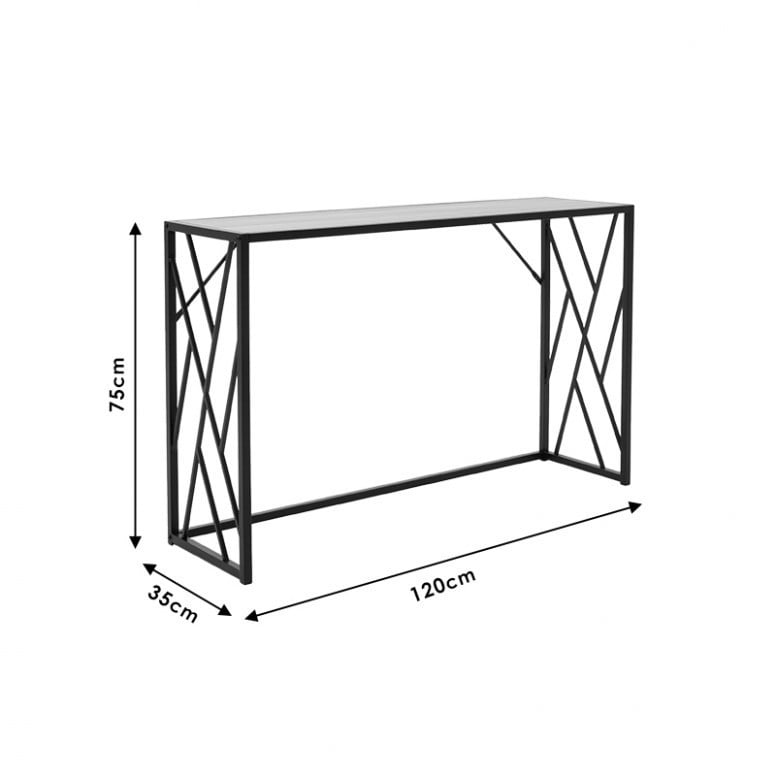 Consola Model Ivy, Negru, 120x35x75 cm