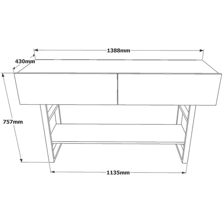 Consola Model Vien, Negru/Stejar, 139x43x75.5 cm - 3 | YEO