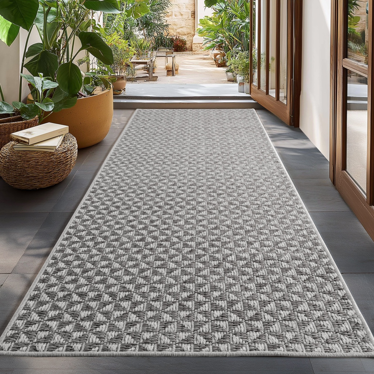 Covor traversa Ibiza V1 Gri, 80 x 250 cm