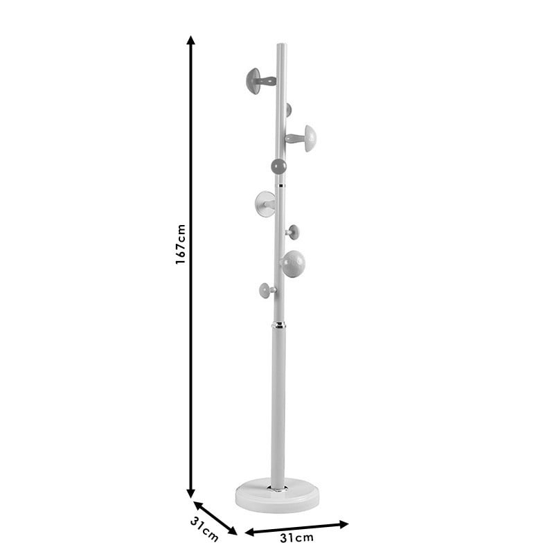 Cuier tip pom Model Violetta, Albastru deschis/Alb, 31x31x167 cm