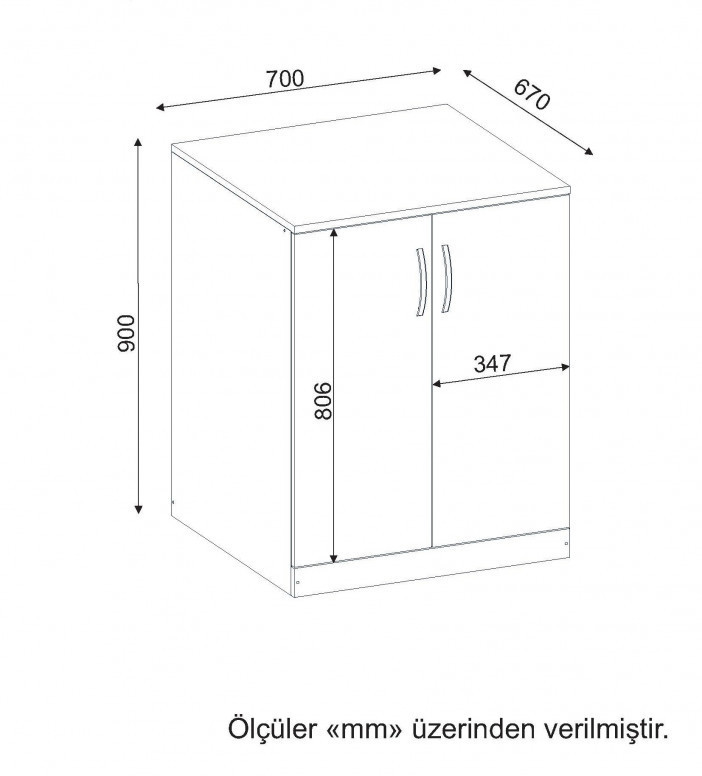 Dulap multifunctional Model Benito, Alb, 70x67x90 cm - 4 | YEO
