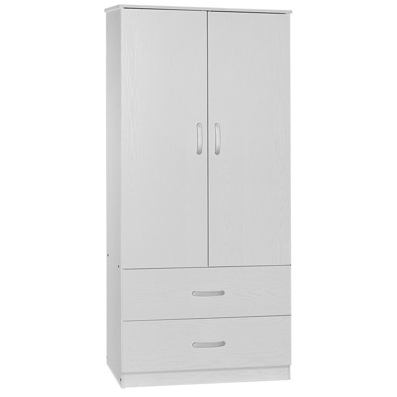 Dulap Zelia cu 2 usi si sertare culoare alb 79x42x180cm