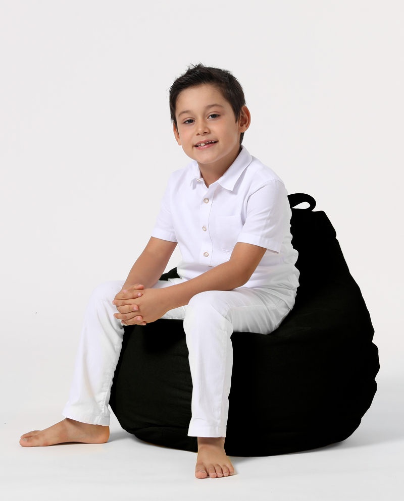 Fotoliu de Grădină tip Bean Bag Model Premium Kids, Negru - 3 | YEO